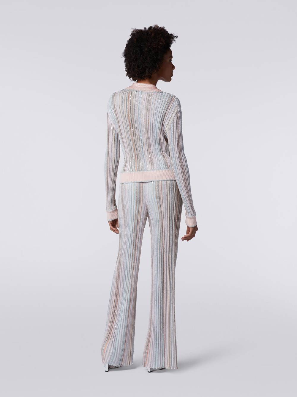M Missoni Pantaloni in maglia a righe verticali con paillettes Shopping Online