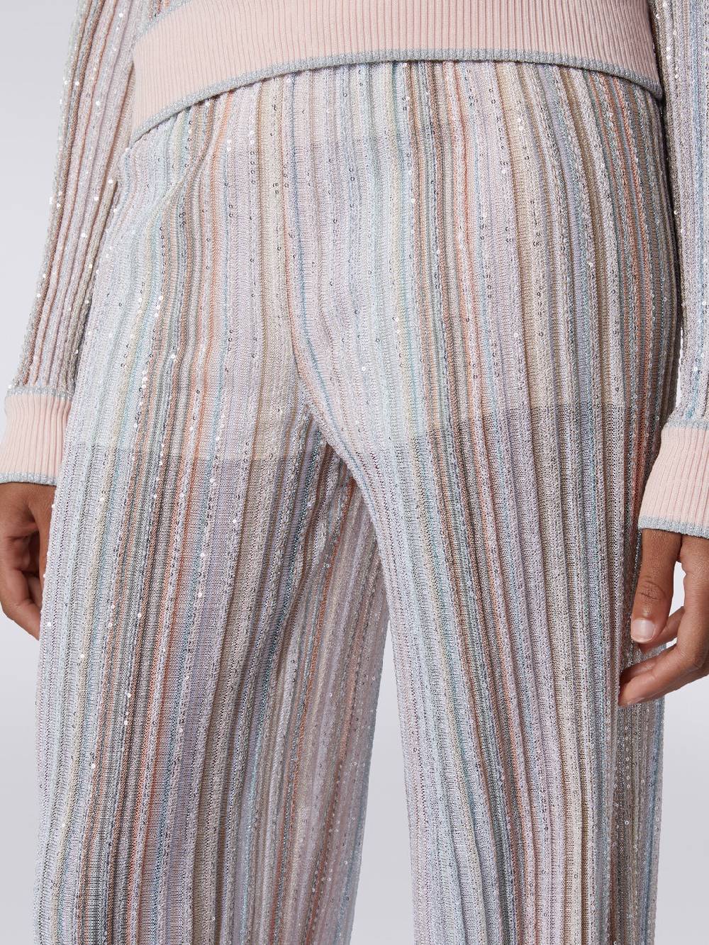 M Missoni Pantaloni in maglia a righe verticali con paillettes Shopping Online