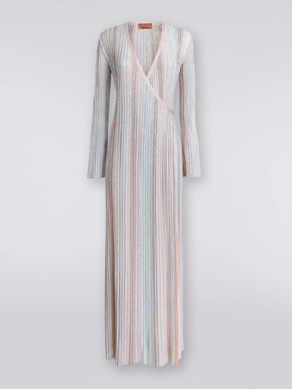 M Missoni Abito lungo con chiusura a portafoglio e paillettes Affare Del Giorno