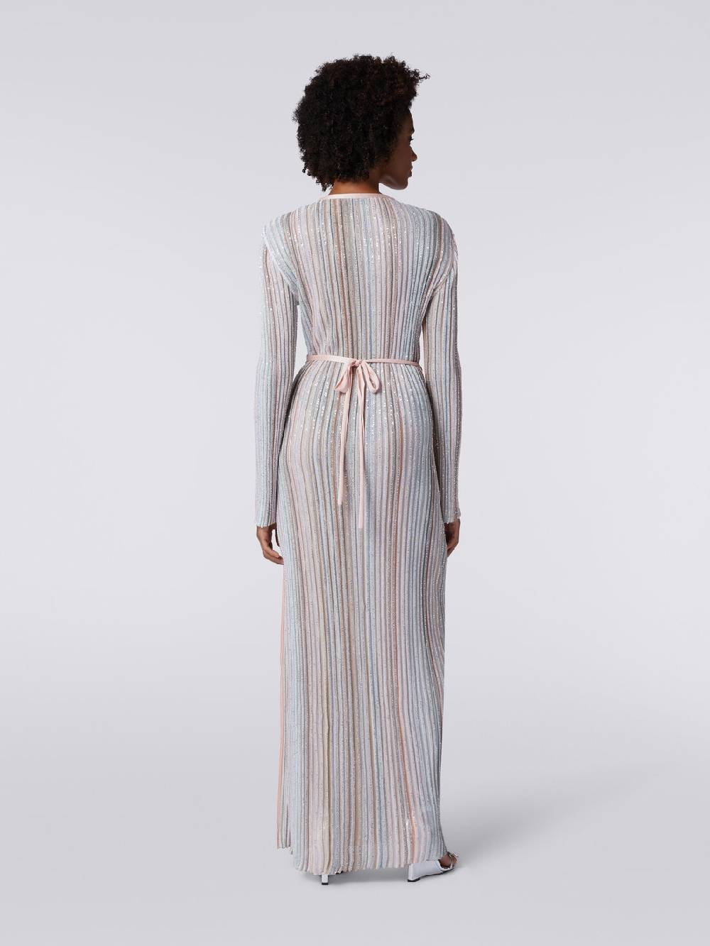 M Missoni Abito lungo con chiusura a portafoglio e paillettes Affare Del Giorno