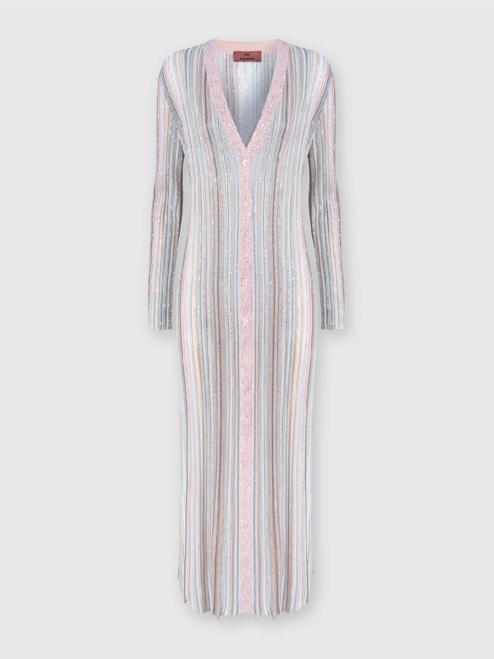 M Missoni Cardigan lungo in maglia con righe verticali e paillettes Prezzo Ridotto