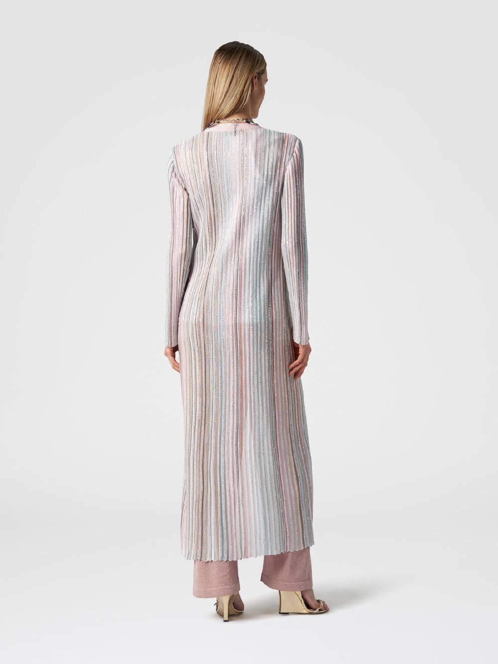 M Missoni Cardigan lungo in maglia con righe verticali e paillettes Prezzo Ridotto