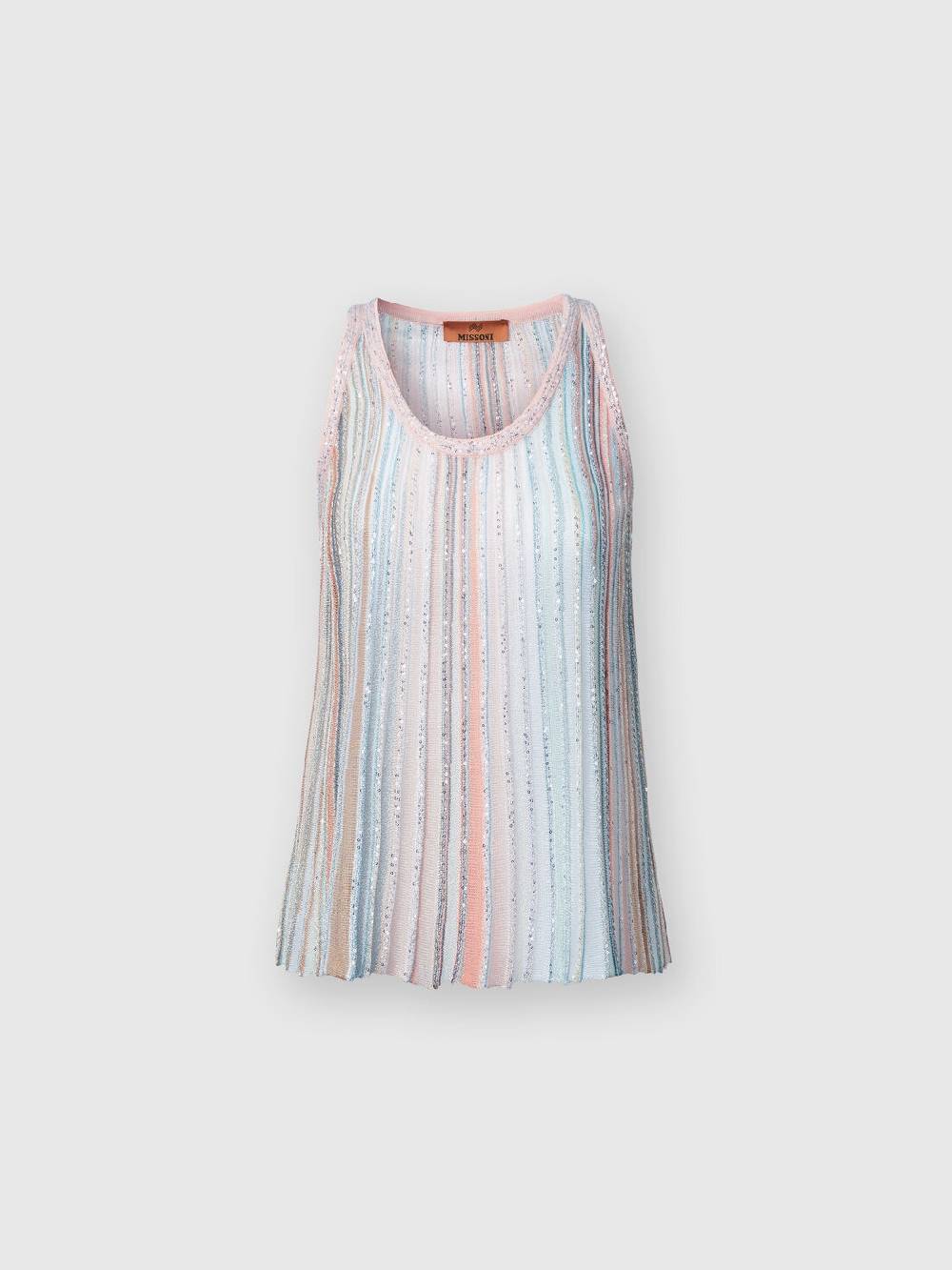 M Missoni Canottiera in maglia a righe verticali con paillettes Sottocosto