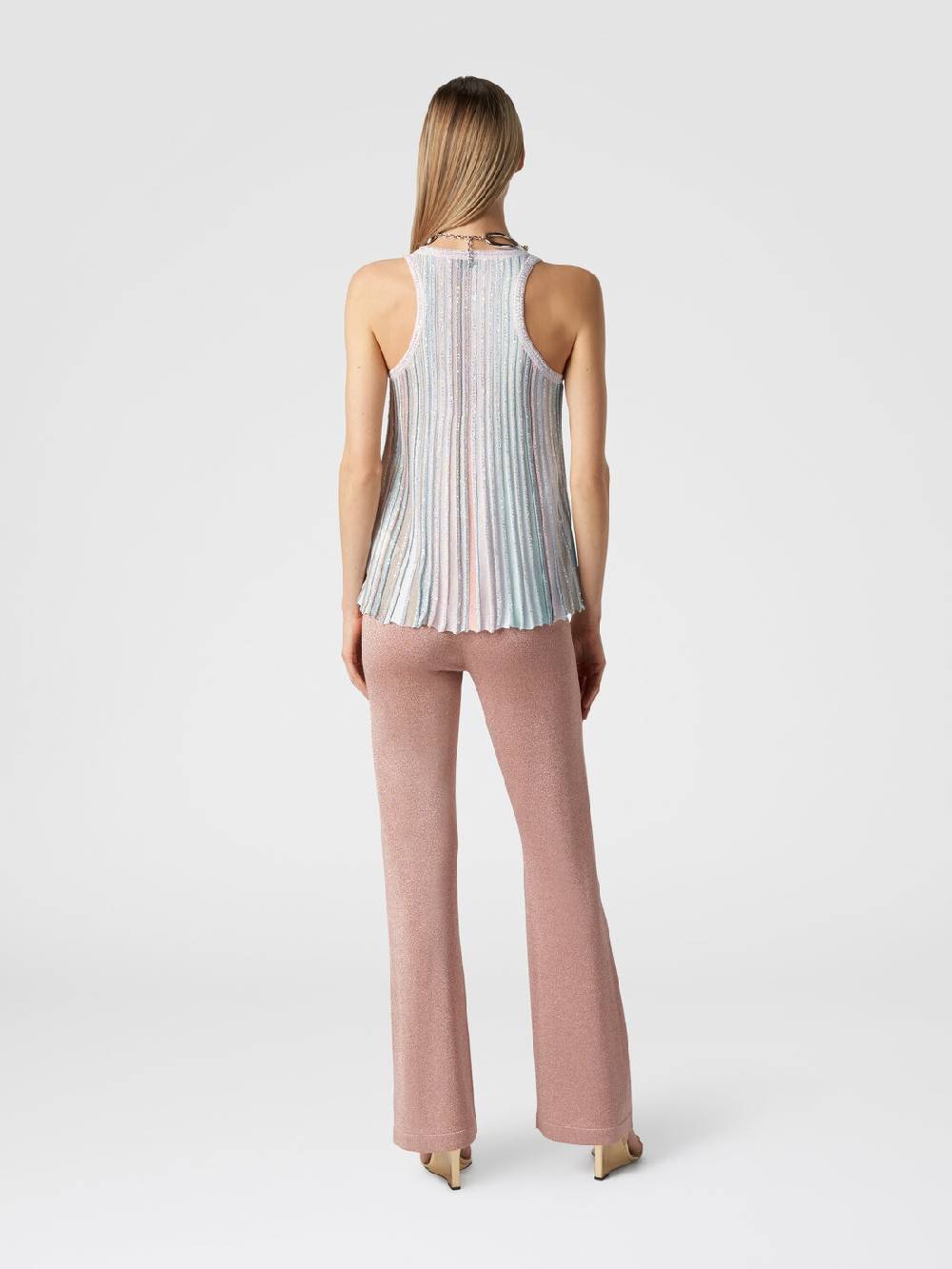 M Missoni Canottiera in maglia a righe verticali con paillettes Sottocosto