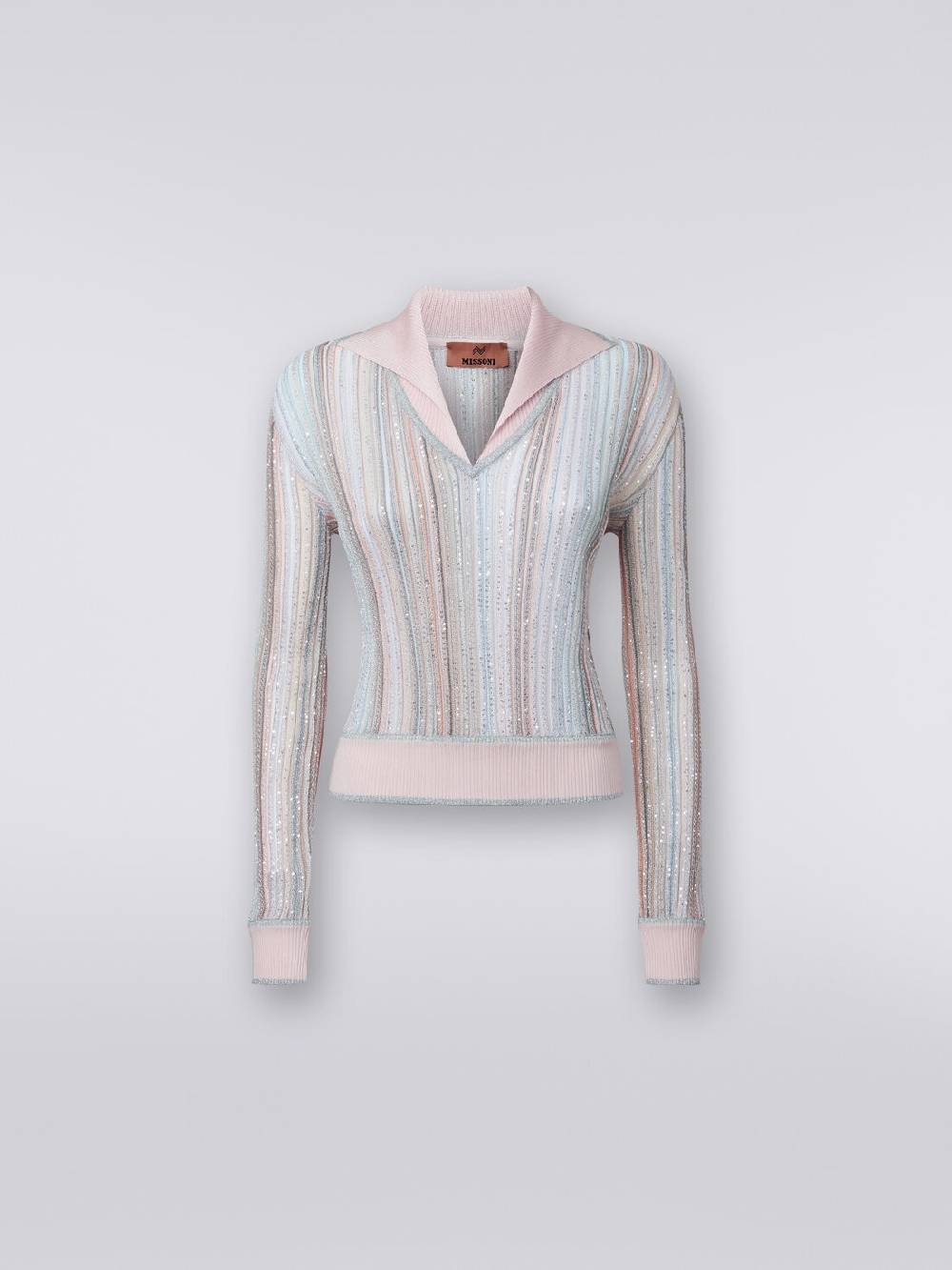 M Missoni Top a maniche lunghe con righe verticali e paillettes Convenienza