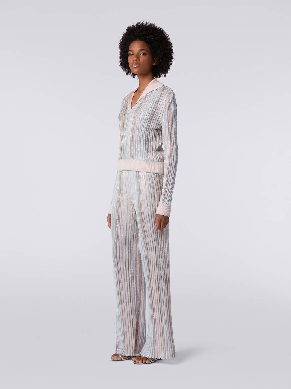 M Missoni Top a maniche lunghe con righe verticali e paillettes Convenienza