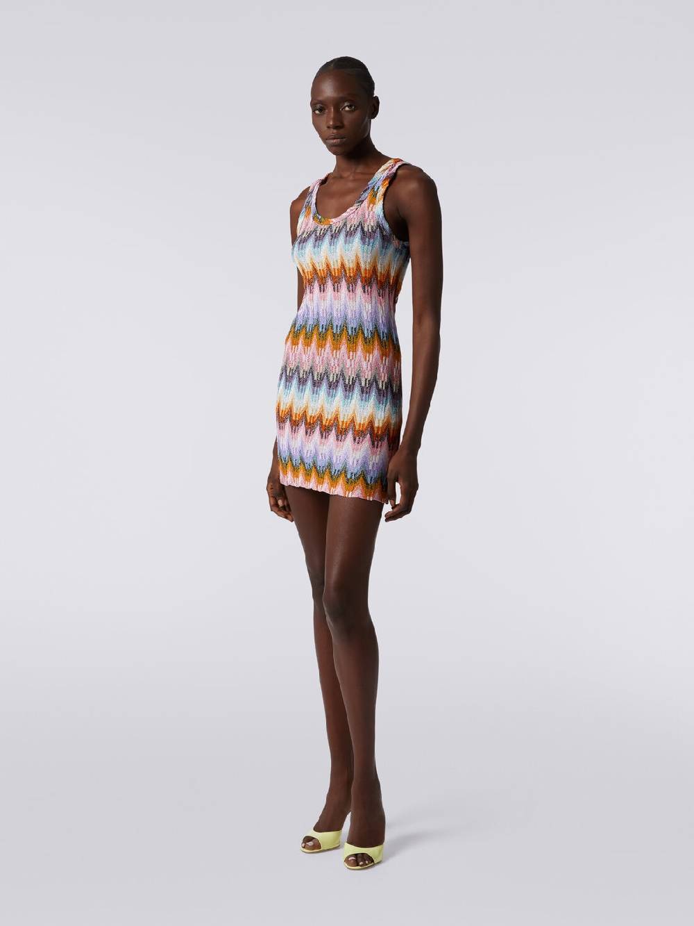 M Missoni Mini-abito smanicato in viscosa zig zag con lurex Novità