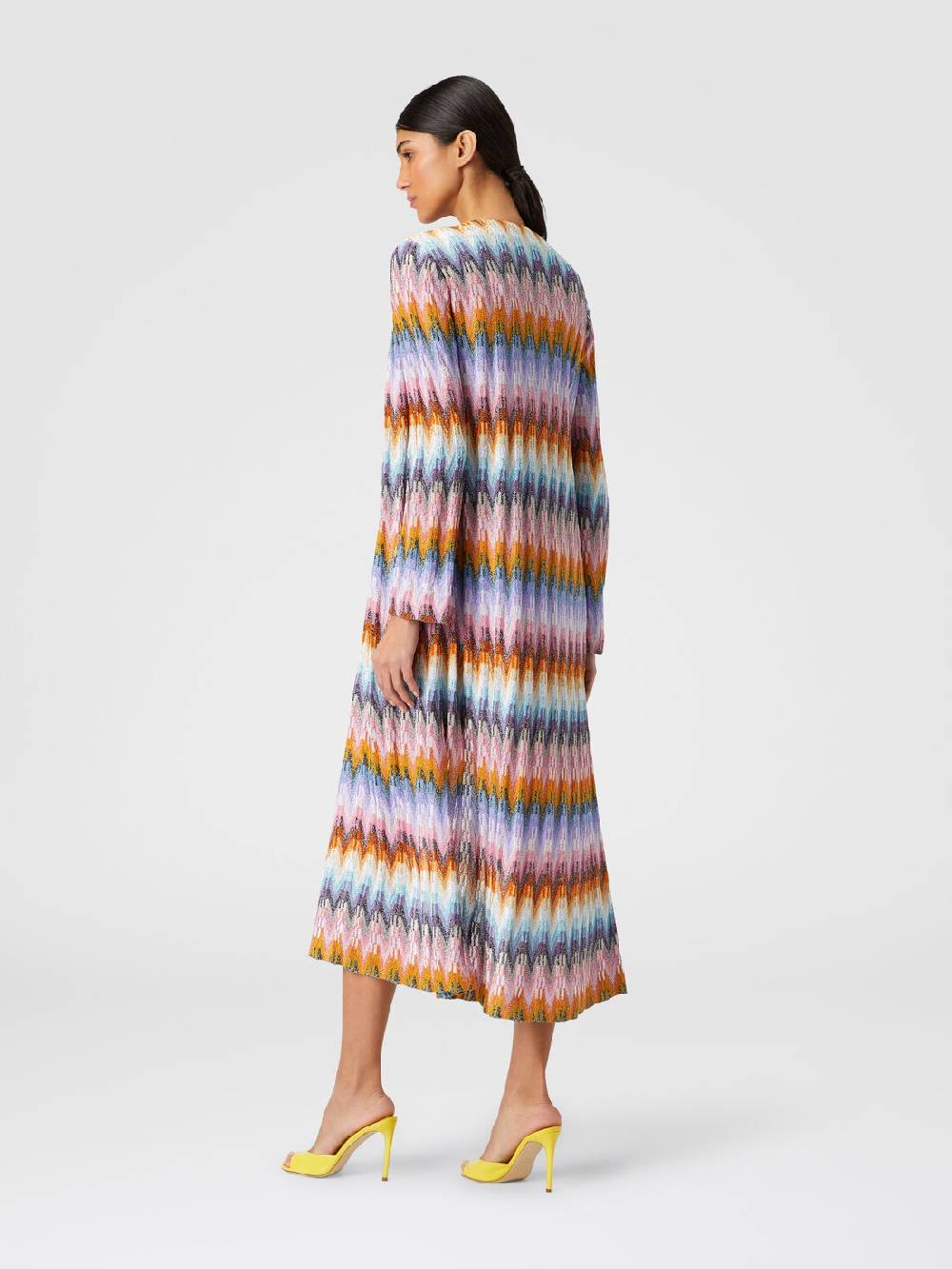 M Missoni Cardigan lungo in maglia zig zag lamé Presa