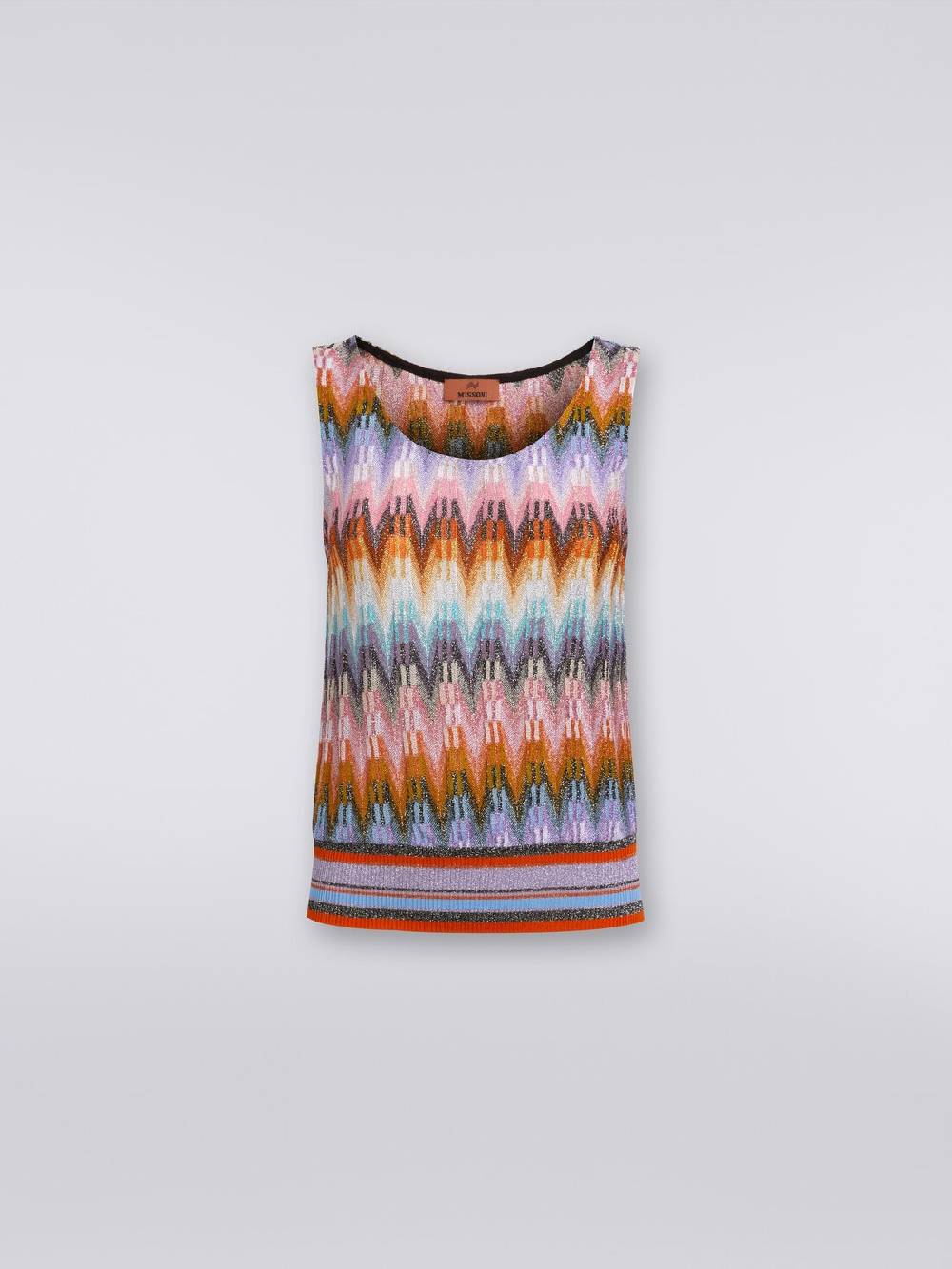 M Missoni Top senza maniche in viscosa zig zag con lurex Sconto