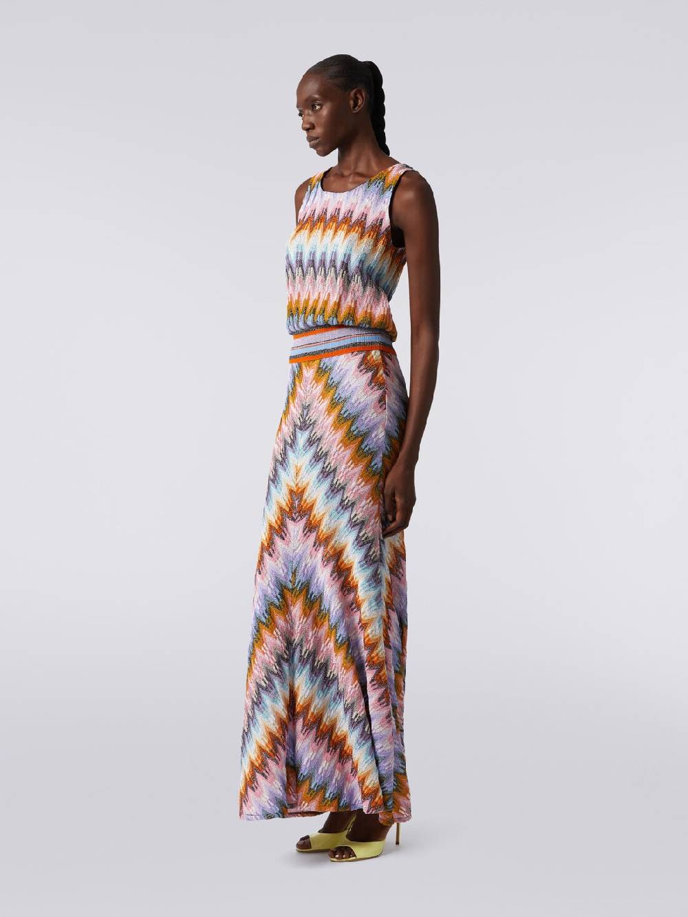 M Missoni Top senza maniche in viscosa zig zag con lurex Sconto