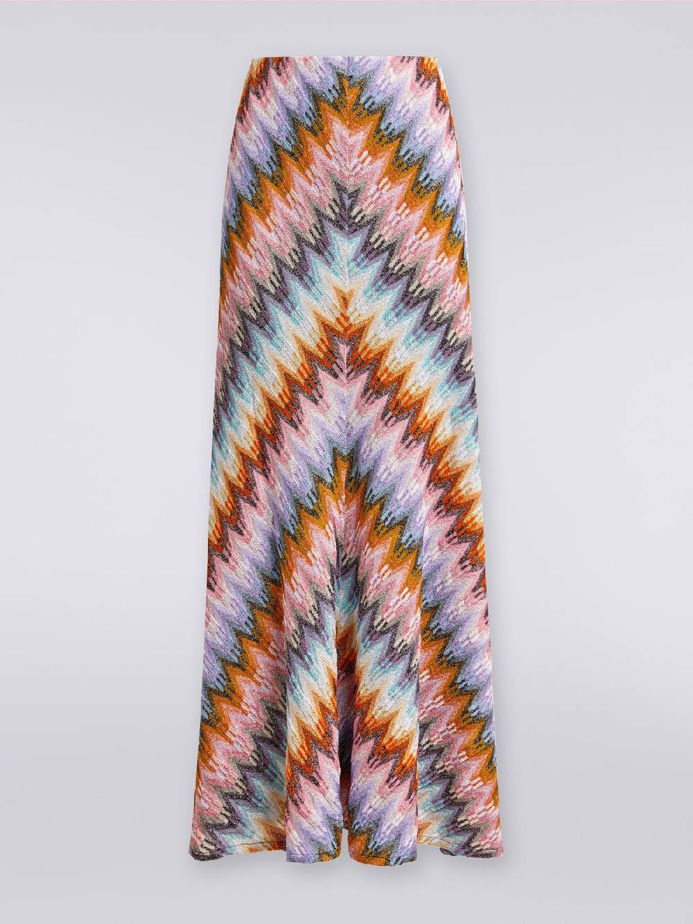 M Missoni Gonna lunga svasata in viscosa zig zag con lurex Offerta