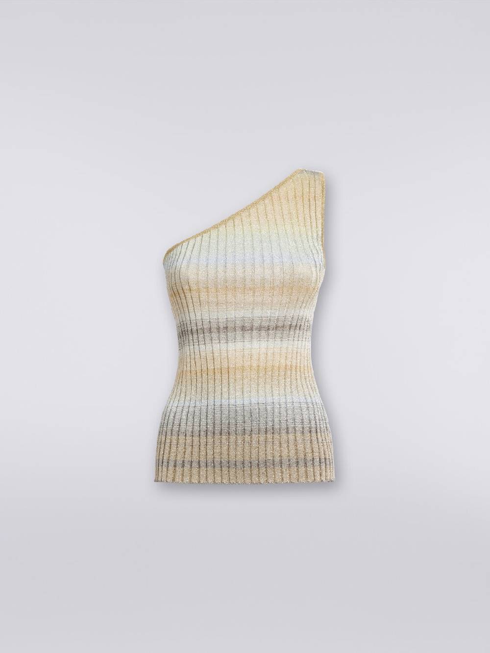 M Missoni Top monospalla in viscosa lamé a costine Economico