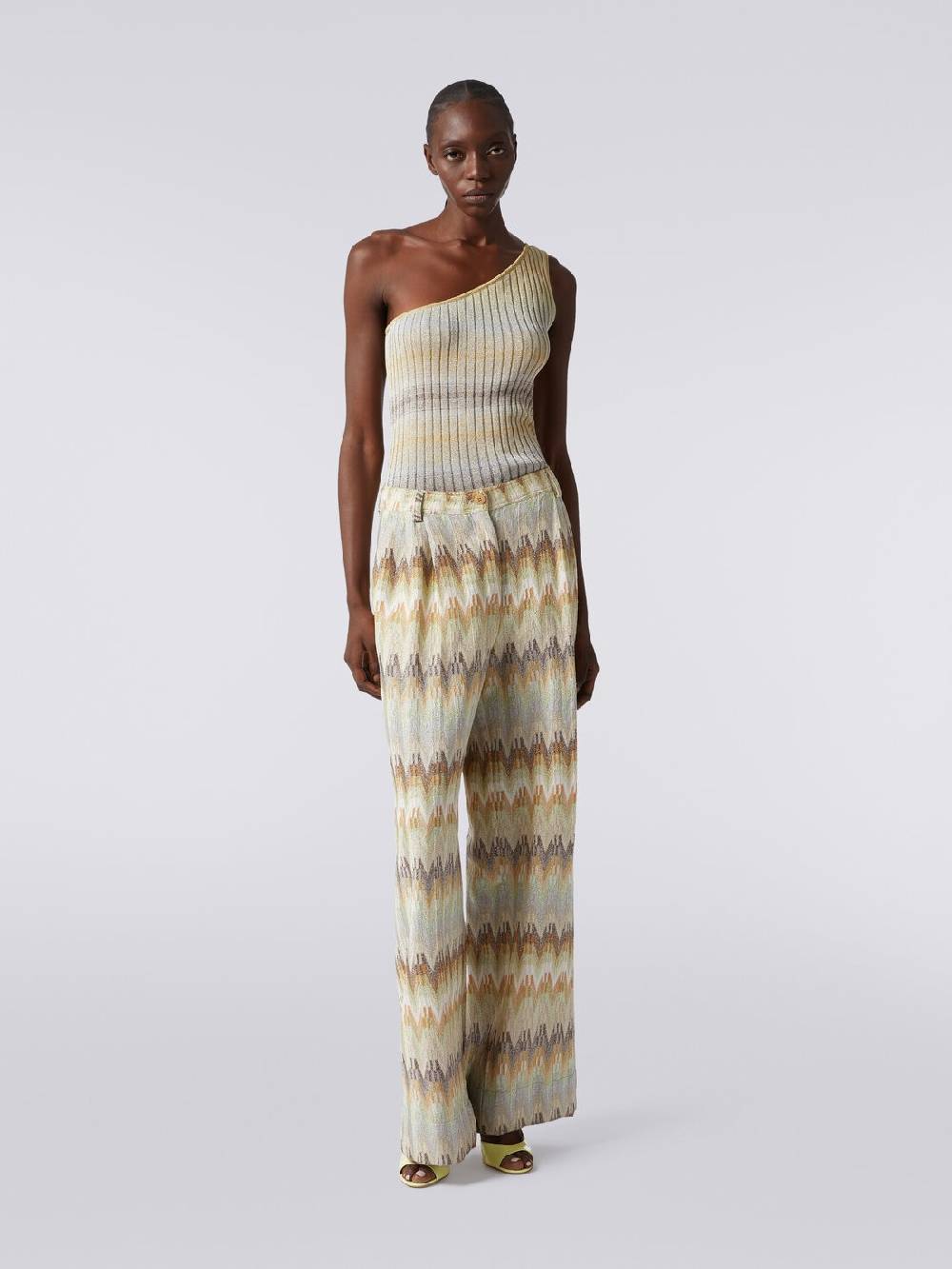 M Missoni Pantaloni classici in viscosa zig zag con lurex Online