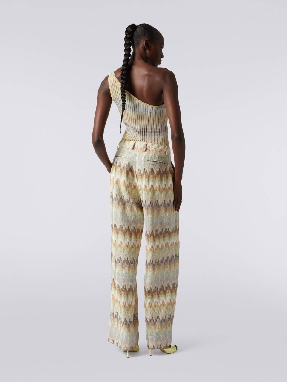 M Missoni Pantaloni classici in viscosa zig zag con lurex Online