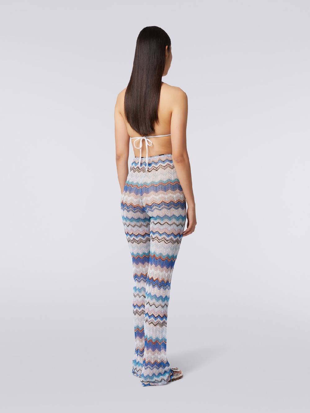 M Missoni Pantaloni copricostume in crochet zig zag con lurex Saldi Di Fabbrica