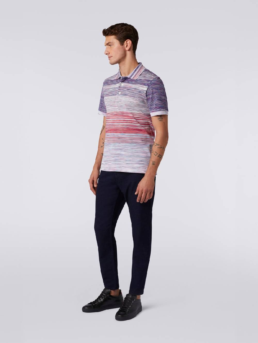 M Missoni Polo in piquet di cotone fiammato Italy