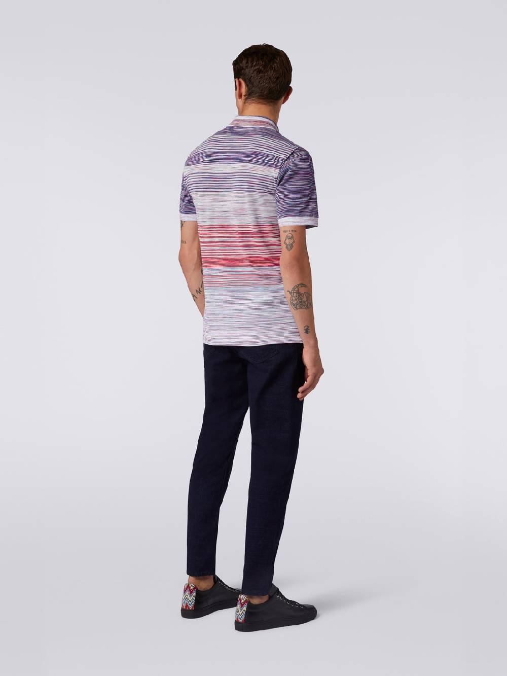 M Missoni Polo in piquet di cotone fiammato Italy