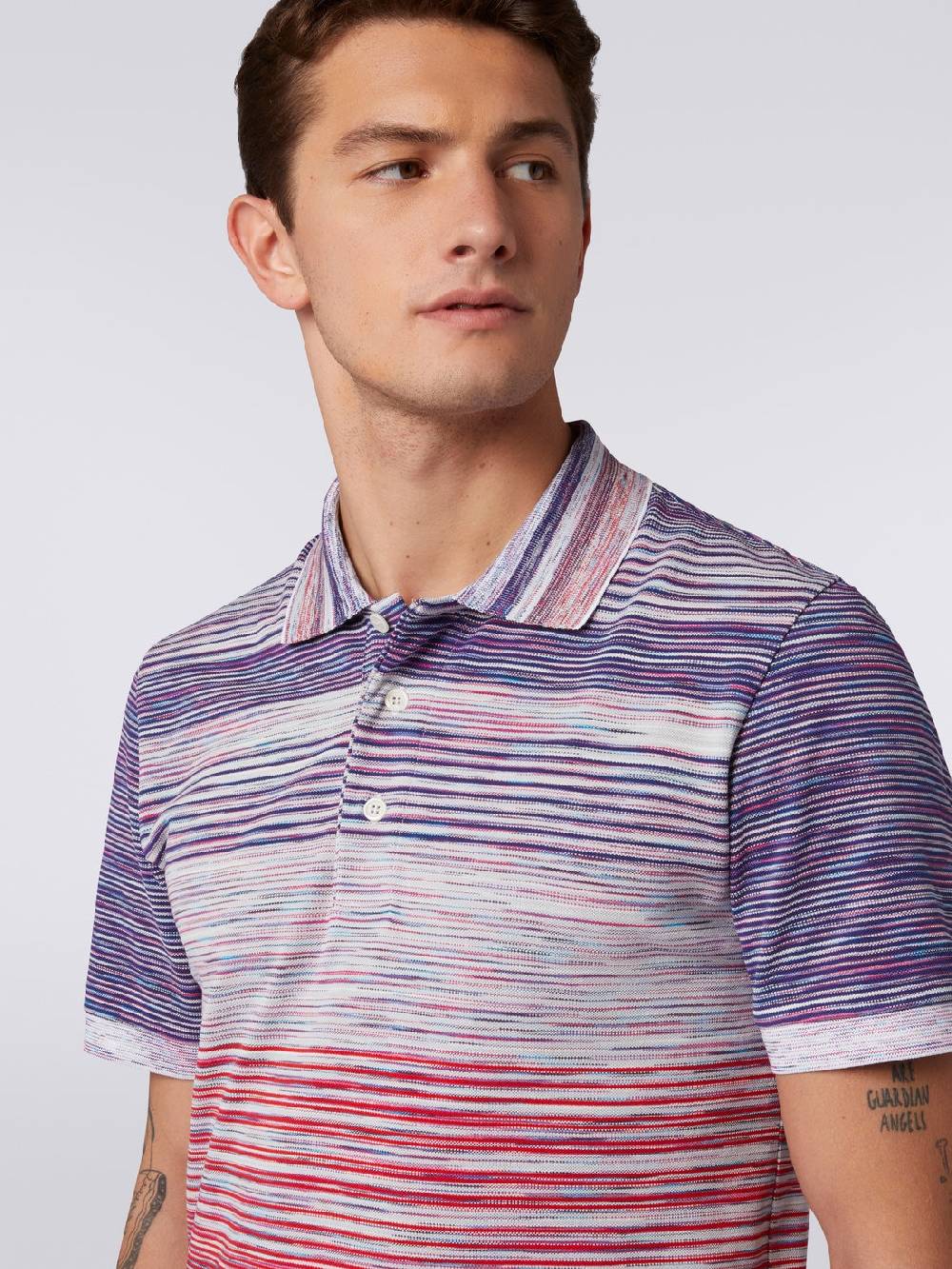 M Missoni Polo in piquet di cotone fiammato Italy