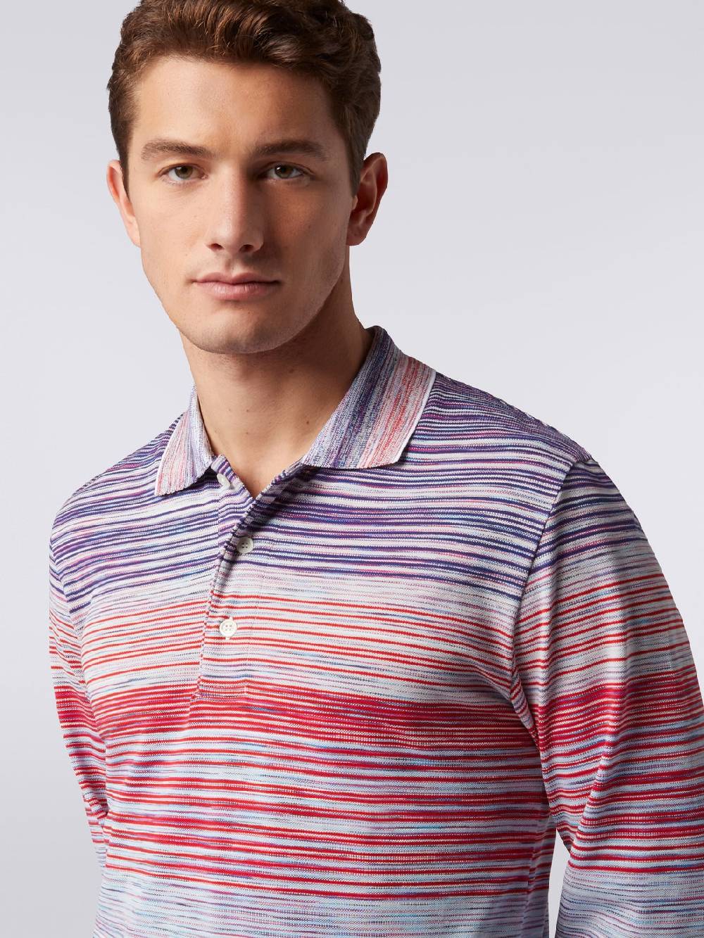 M Missoni Polo a maniche lunghe in viscosa fiammata Italia