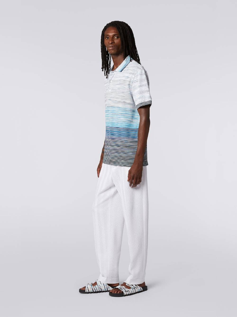M Missoni Polo in piquet di cotone fiammato 2025