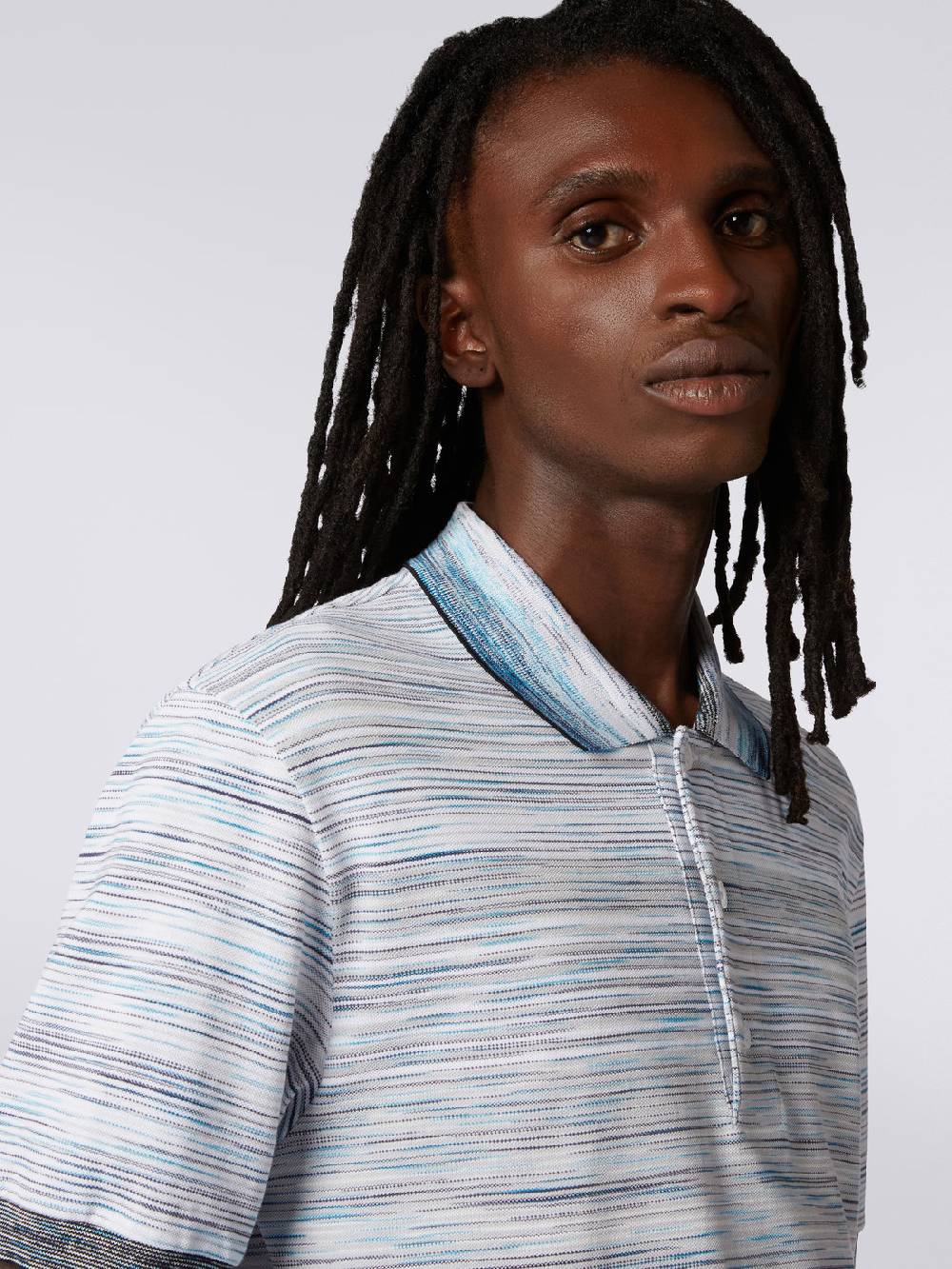 M Missoni Polo in piquet di cotone fiammato 2025