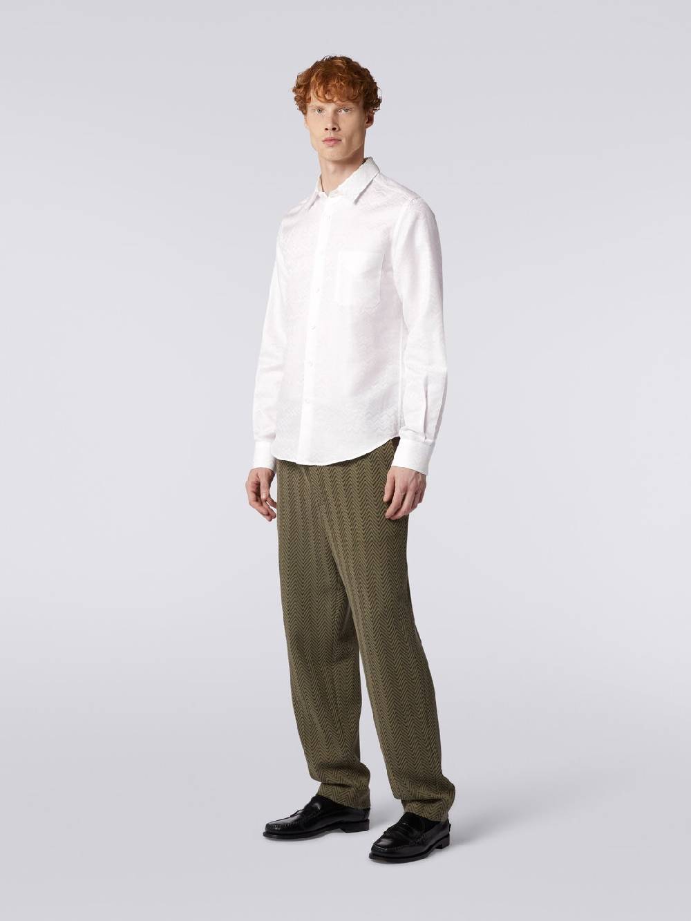 M Missoni Camicia a maniche lunghe in misto cotone con motivo zig zag In Linea