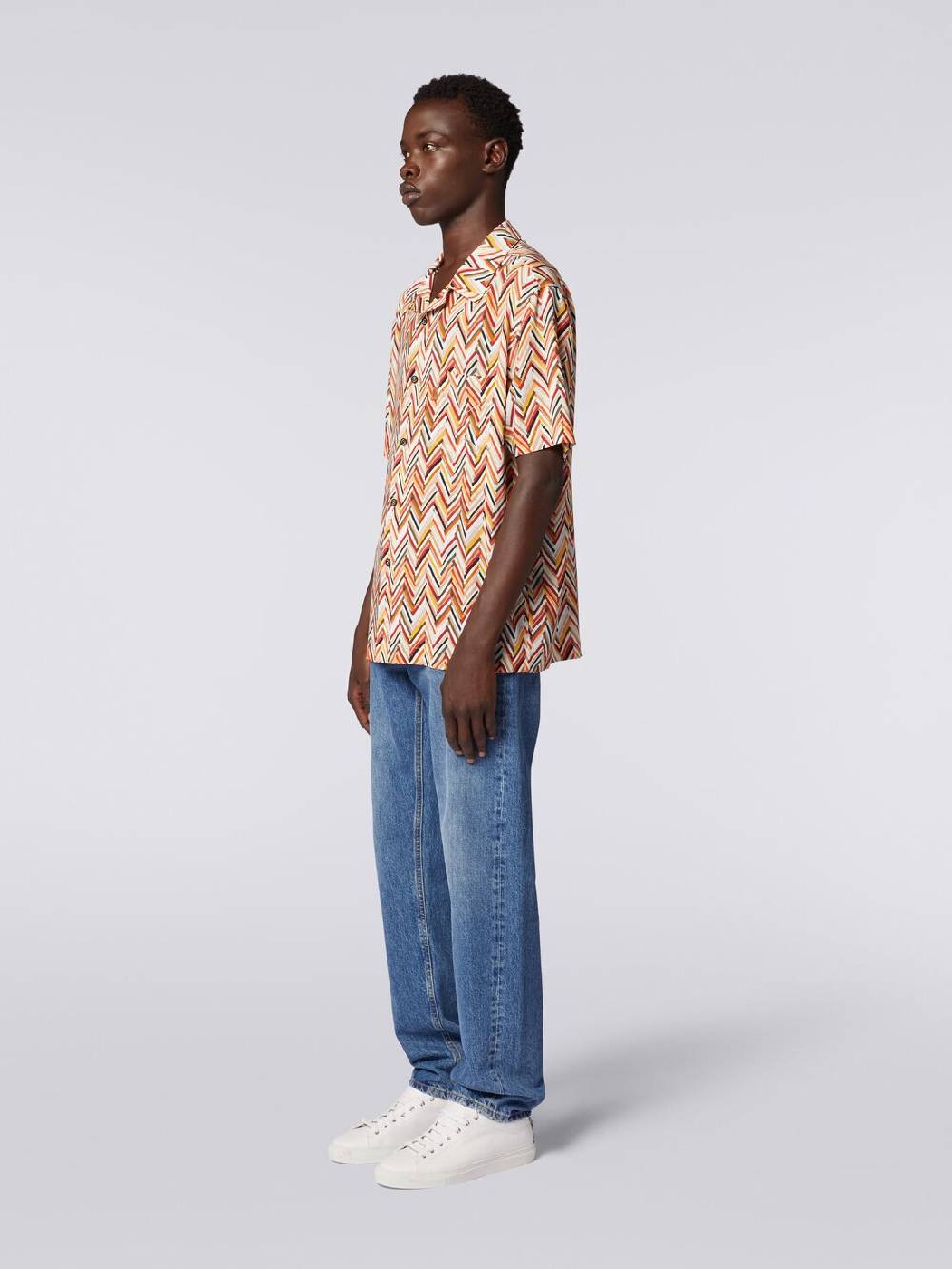 M Missoni Camicia a maniche corte in viscosa con stampa zig zag Qualità