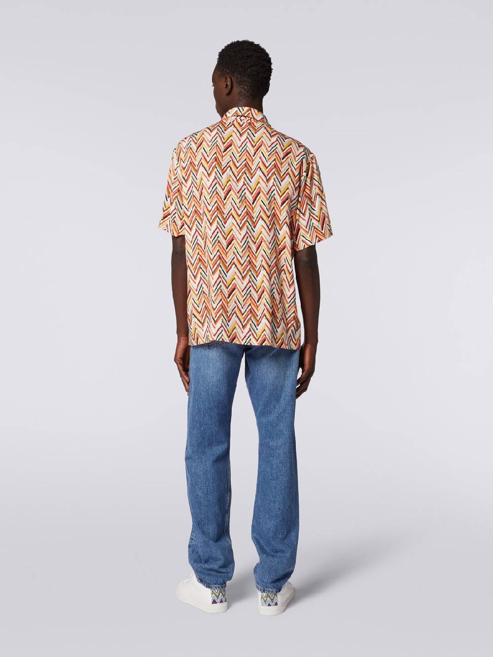 M Missoni Camicia a maniche corte in viscosa con stampa zig zag Qualità