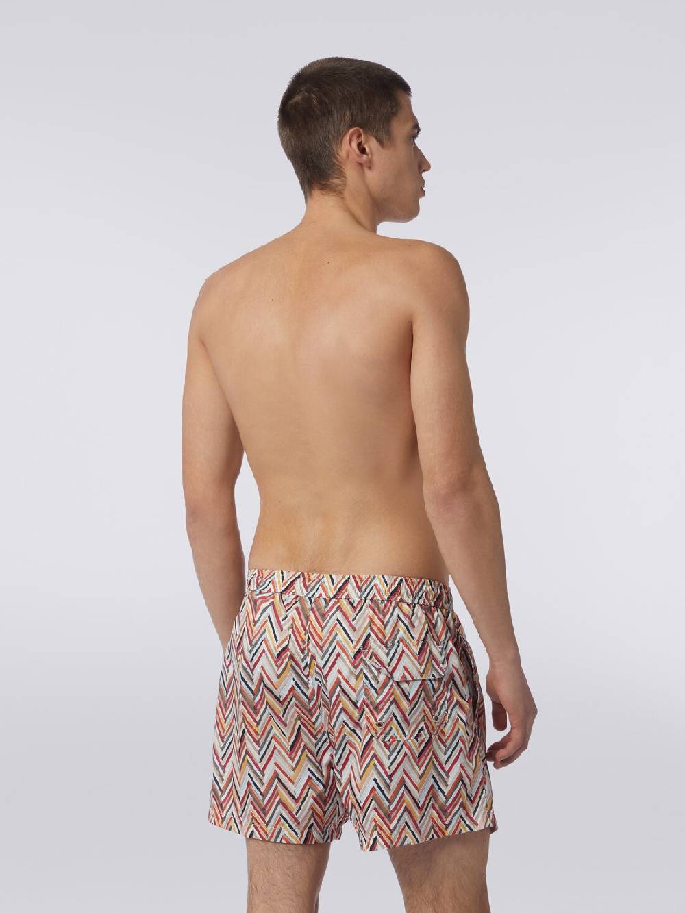 M Missoni Boxer mare con stampa zig zag effetto spennellate In Vendita