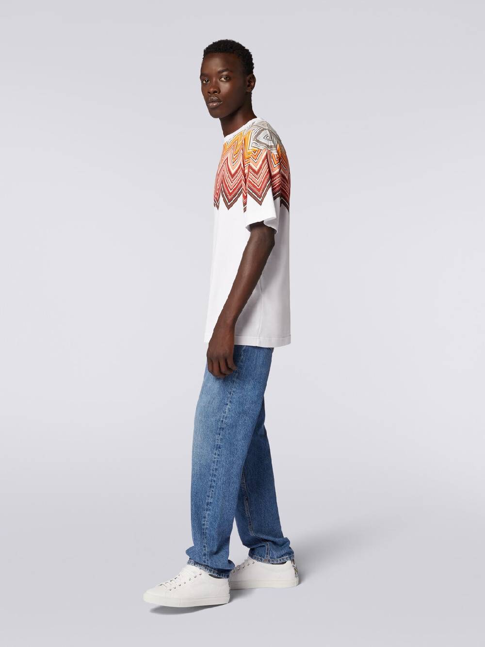M Missoni T-shirt oversize in cotone con stampa macro zig zag Promozione