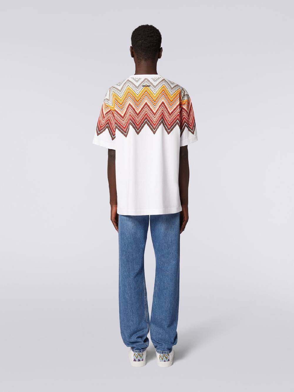 M Missoni T-shirt oversize in cotone con stampa macro zig zag Promozione