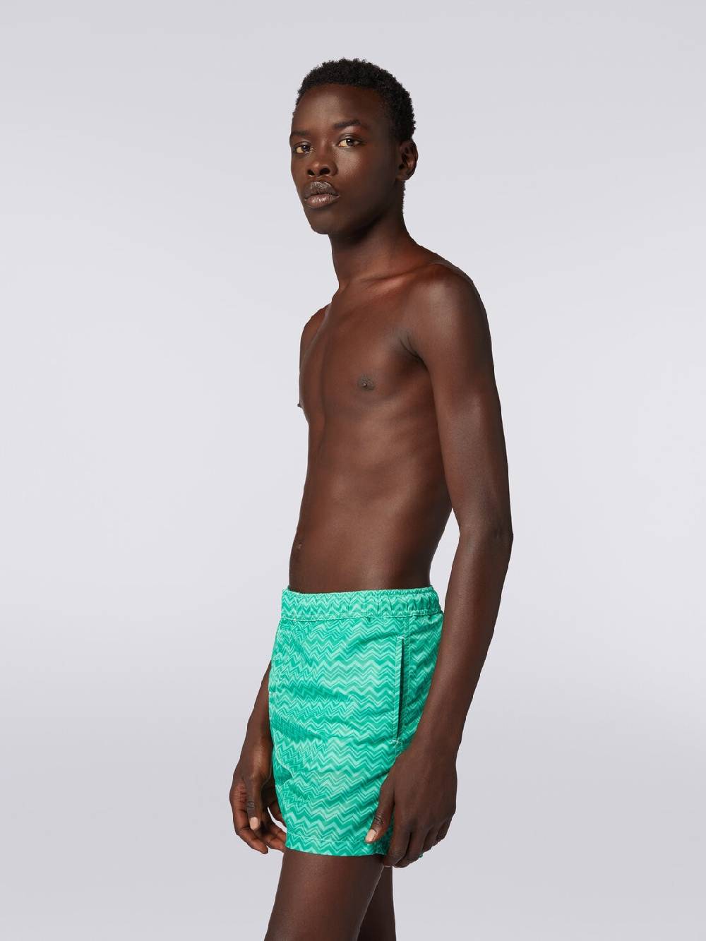 M Missoni Boxer mare con stampa zig zag tonale Spedizione Gratuita