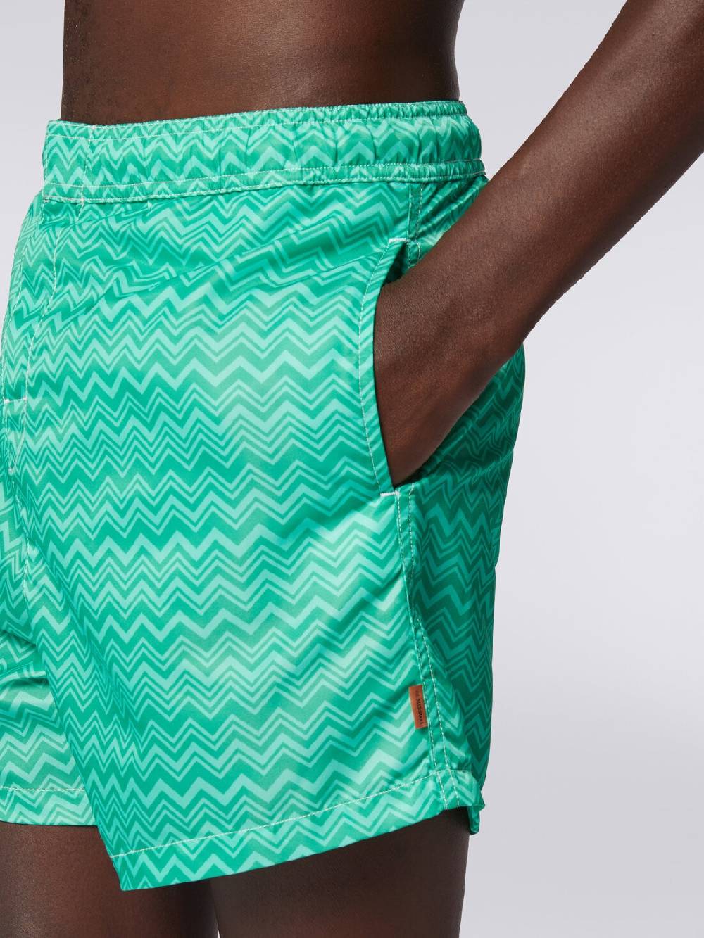 M Missoni Boxer mare con stampa zig zag tonale Spedizione Gratuita