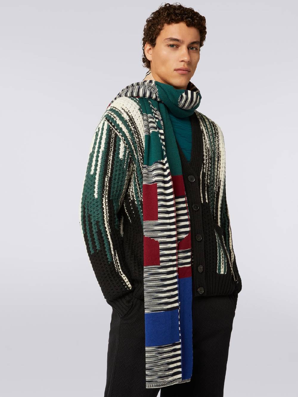 M Missoni Sciarpa di lana con lettering logo Acquista Ora