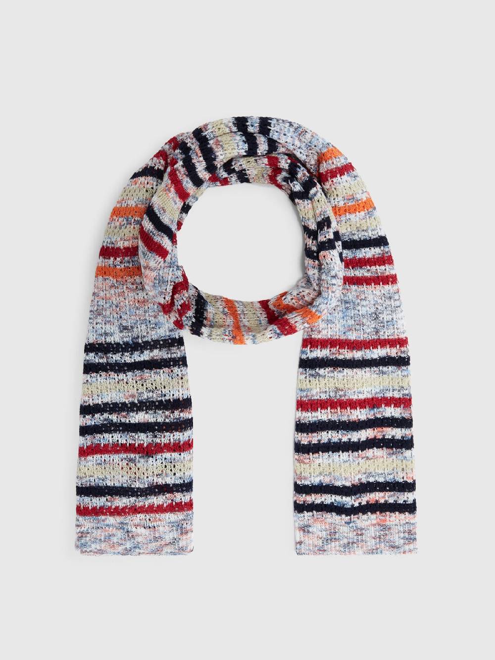 M Missoni Sciarpa in cotone fiammato con motivo a righe