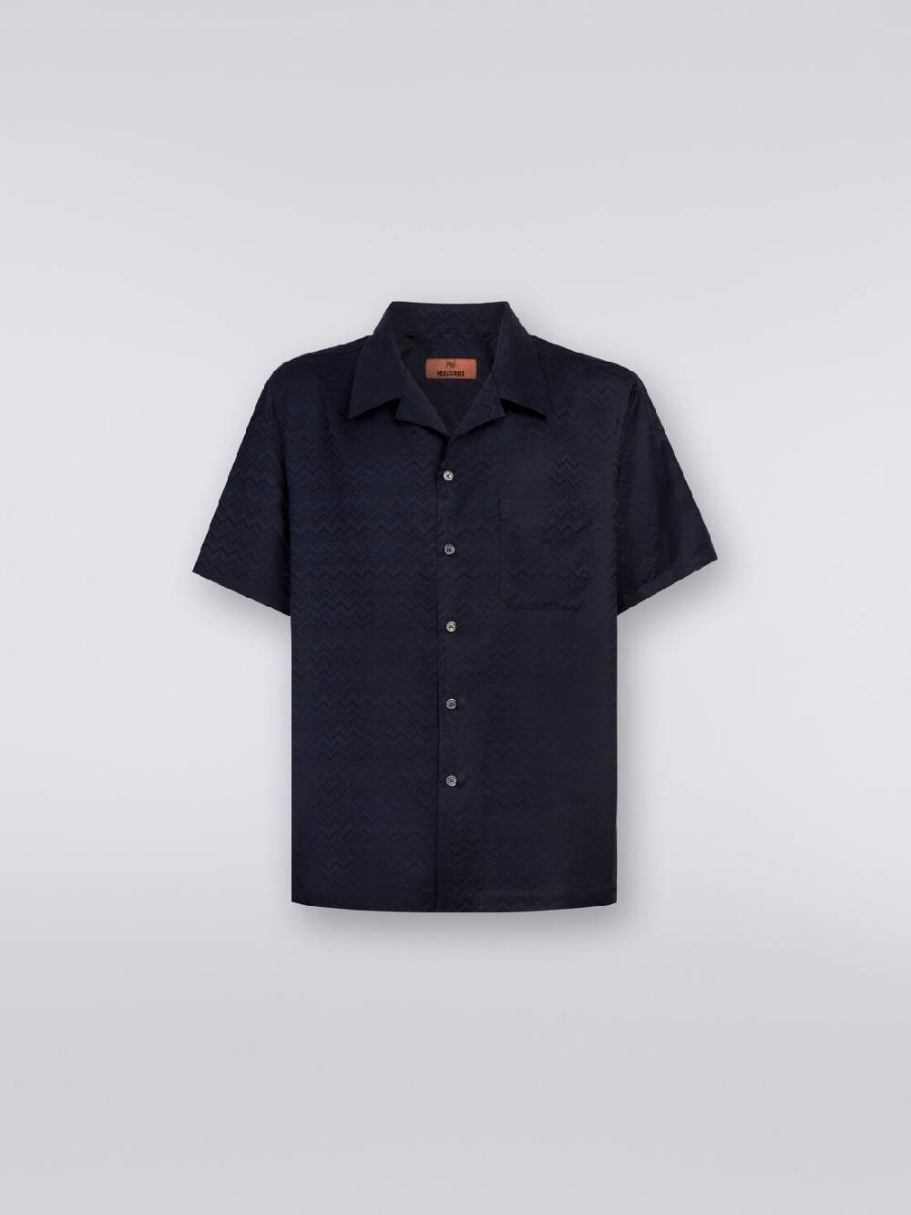 M Missoni Camicia a maniche corte modello bowling in misto cotone chevron Promozione Limitata