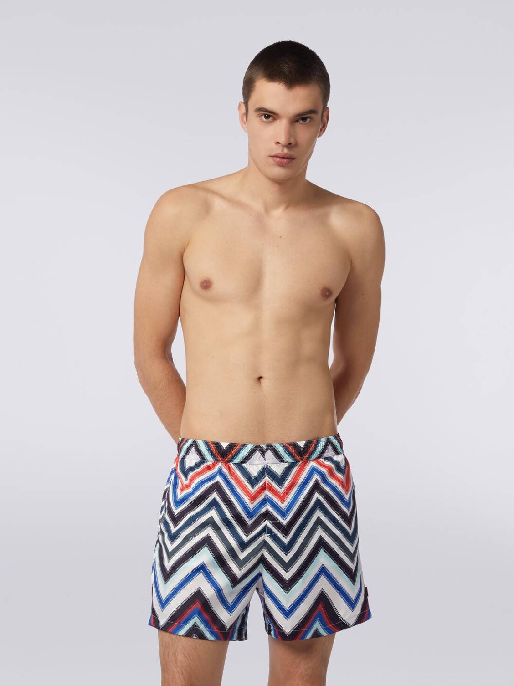 M Missoni Boxer mare in nylon con macro-zig zag in gradazione Fino Al -60%