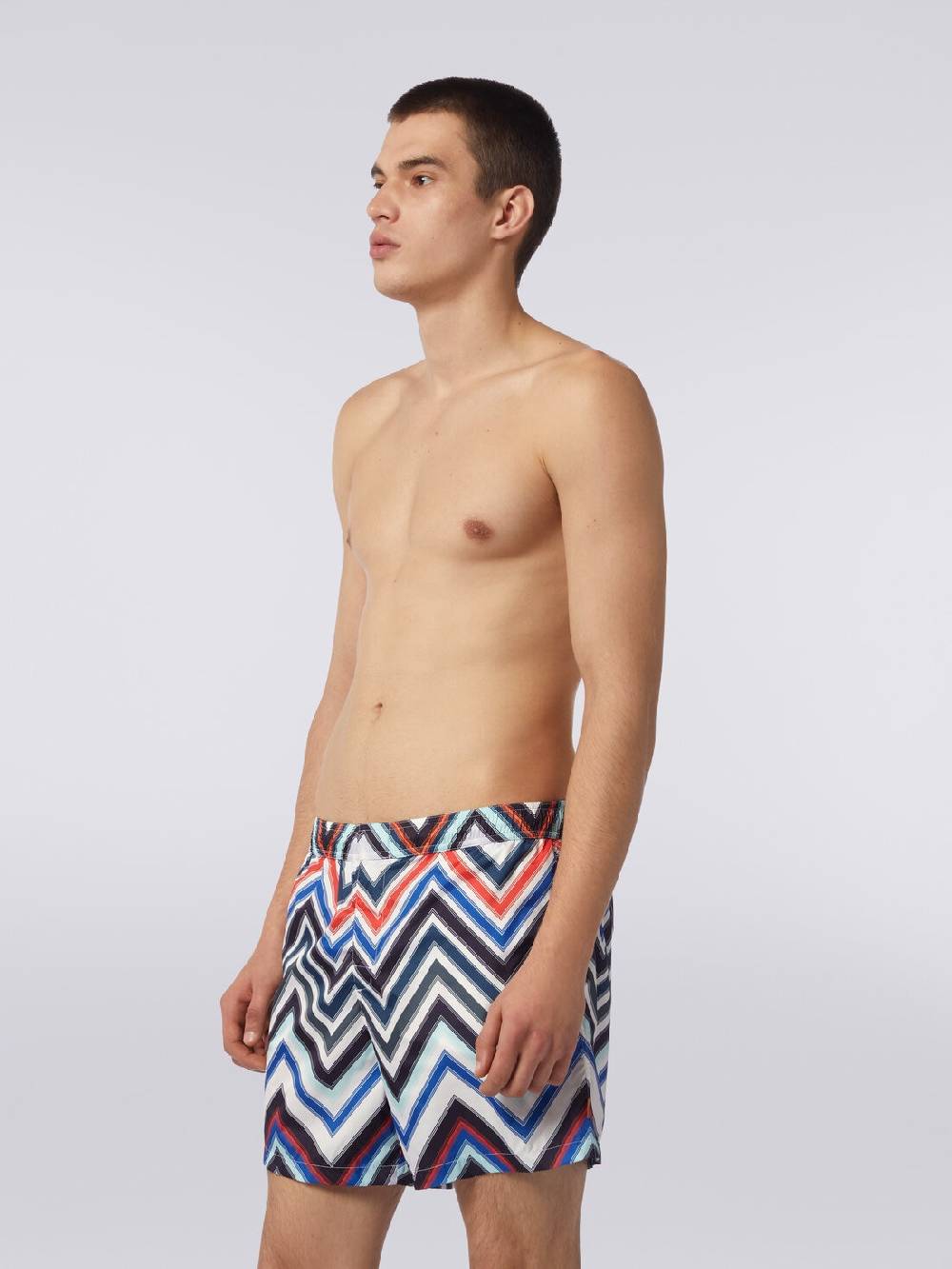 M Missoni Boxer mare in nylon con macro-zig zag in gradazione Fino Al -60%