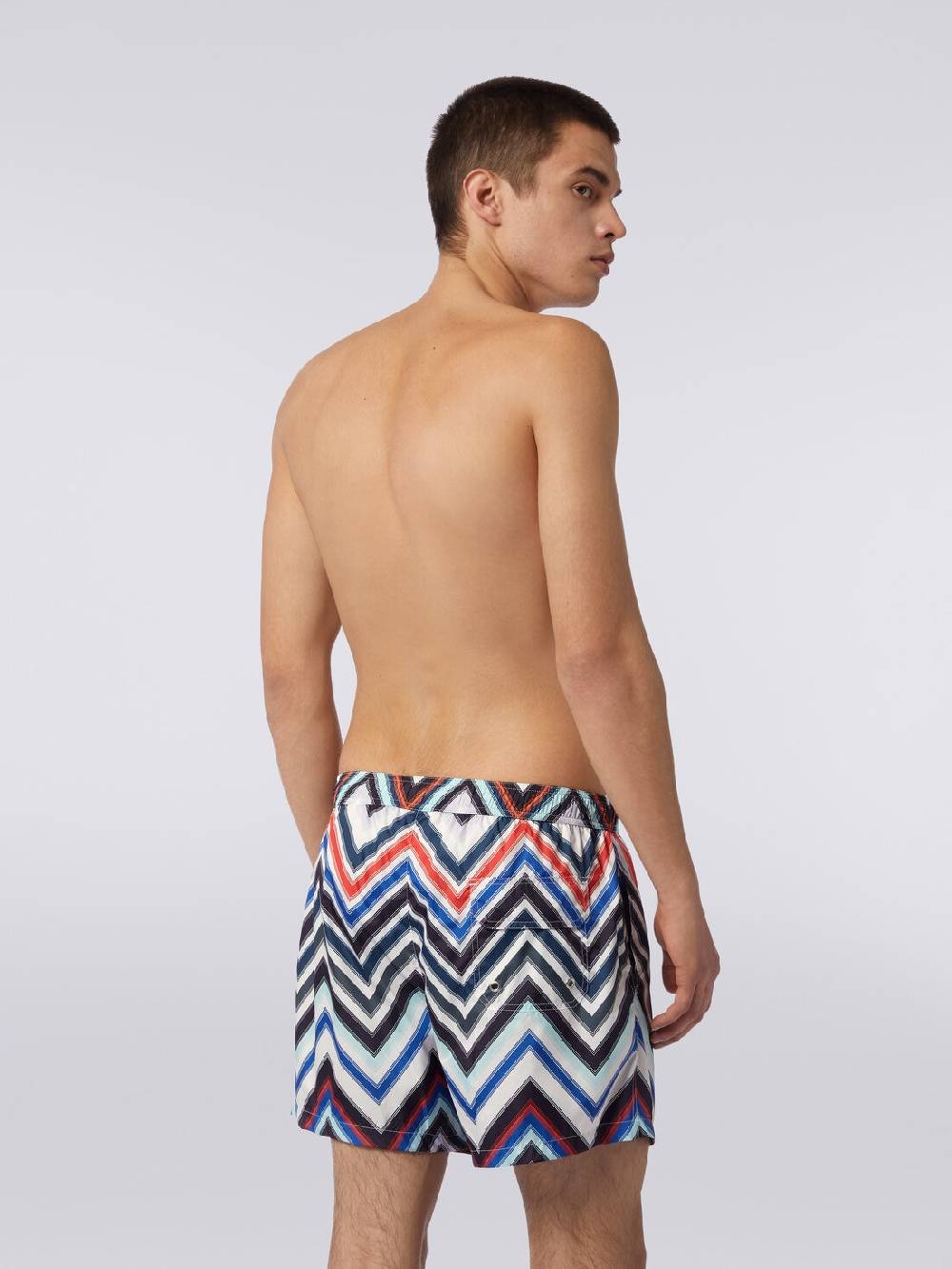 M Missoni Boxer mare in nylon con macro-zig zag in gradazione Fino Al -60%