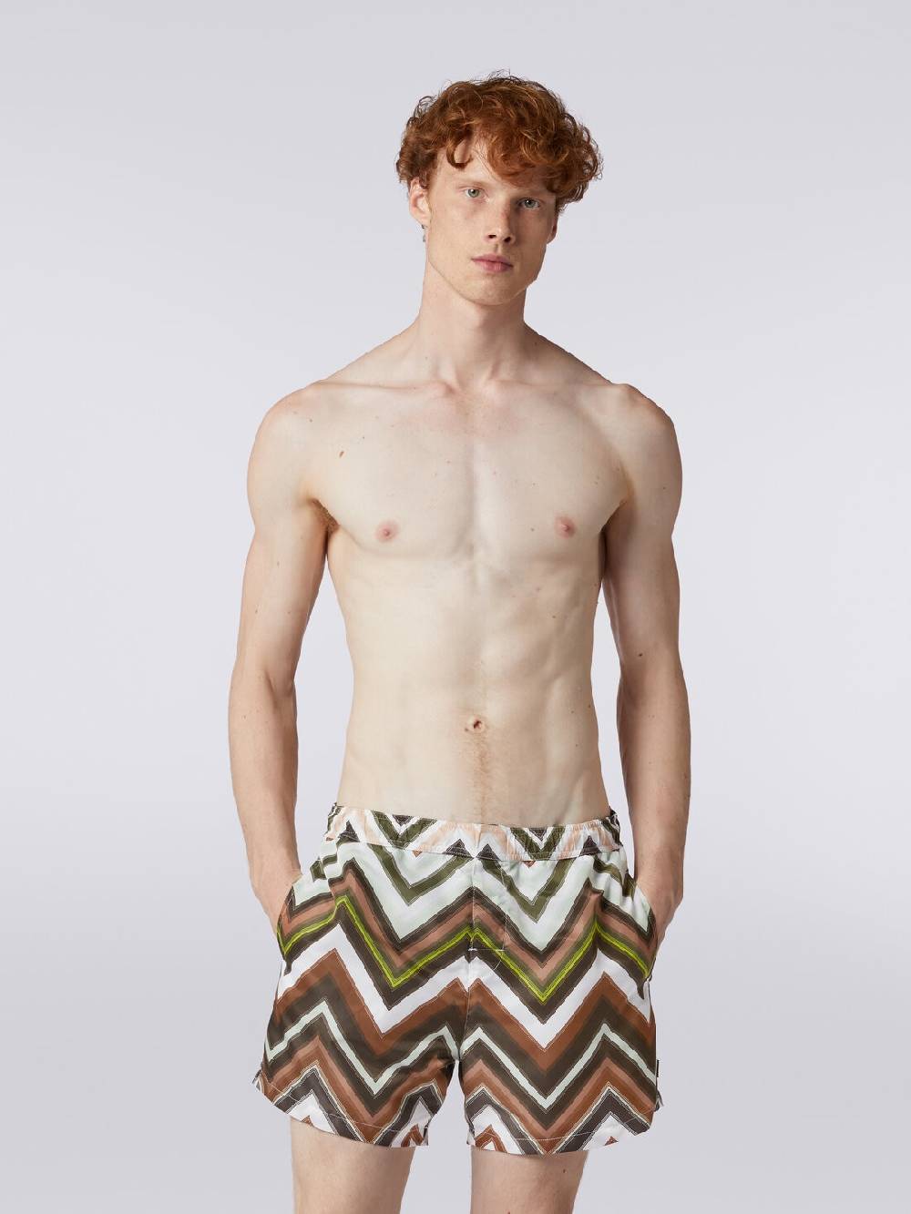 M Missoni Boxer mare in nylon con macro-zig zag in gradazione Shopping Online
