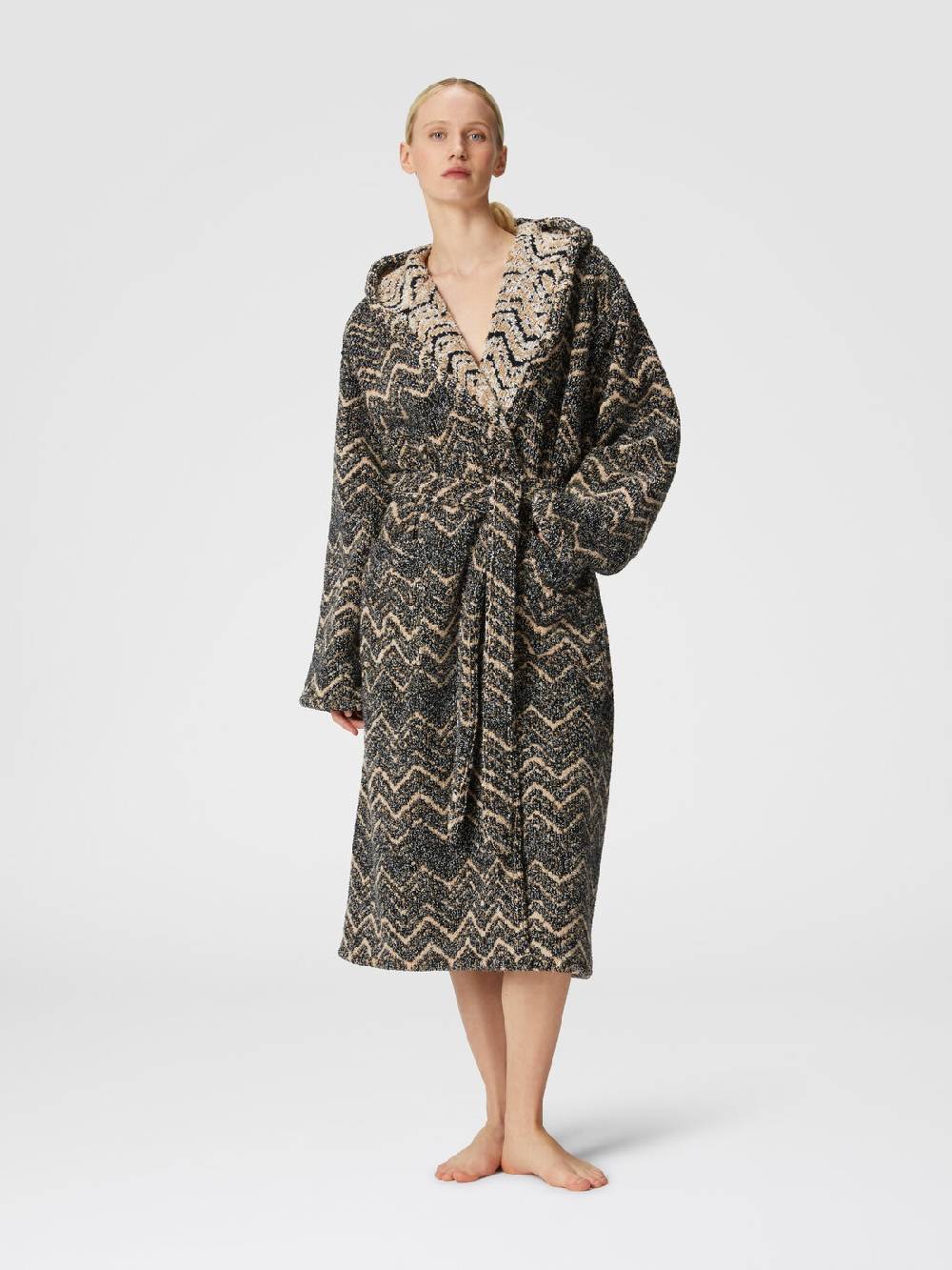 M Missoni Accappatoio Azul in spugna di cotone chevron Prezzo Ridotto
