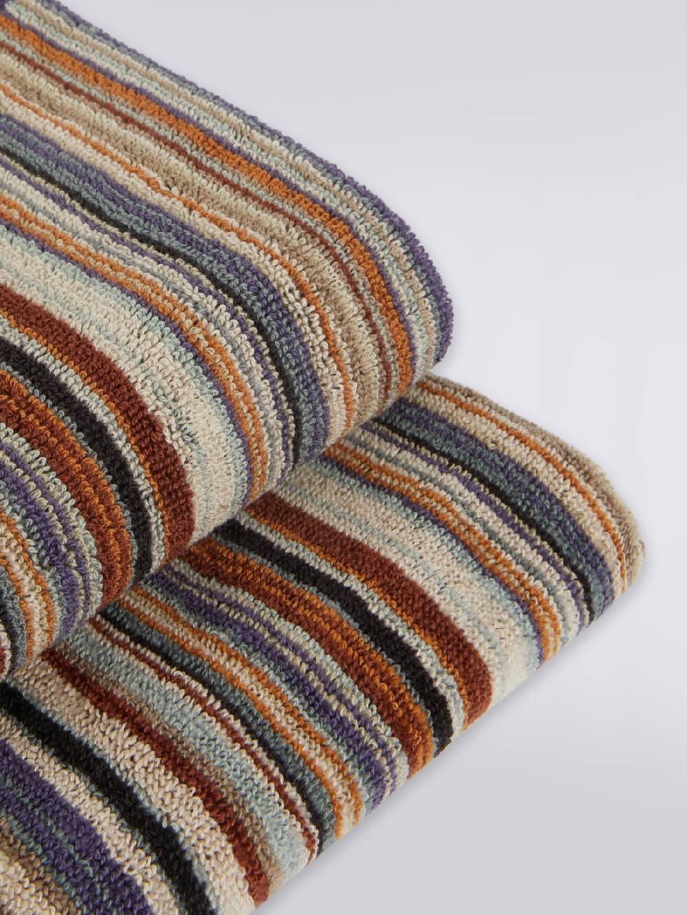 M Missoni Set 2 pezzi di asciugamani da bagno Jazz in spugna di cotone rigato Sconto