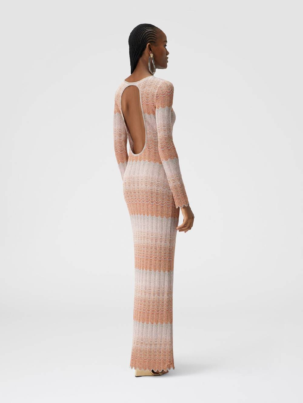 M Missoni Abito lungo con motivo greca lamé Saldi Di Fabbrica