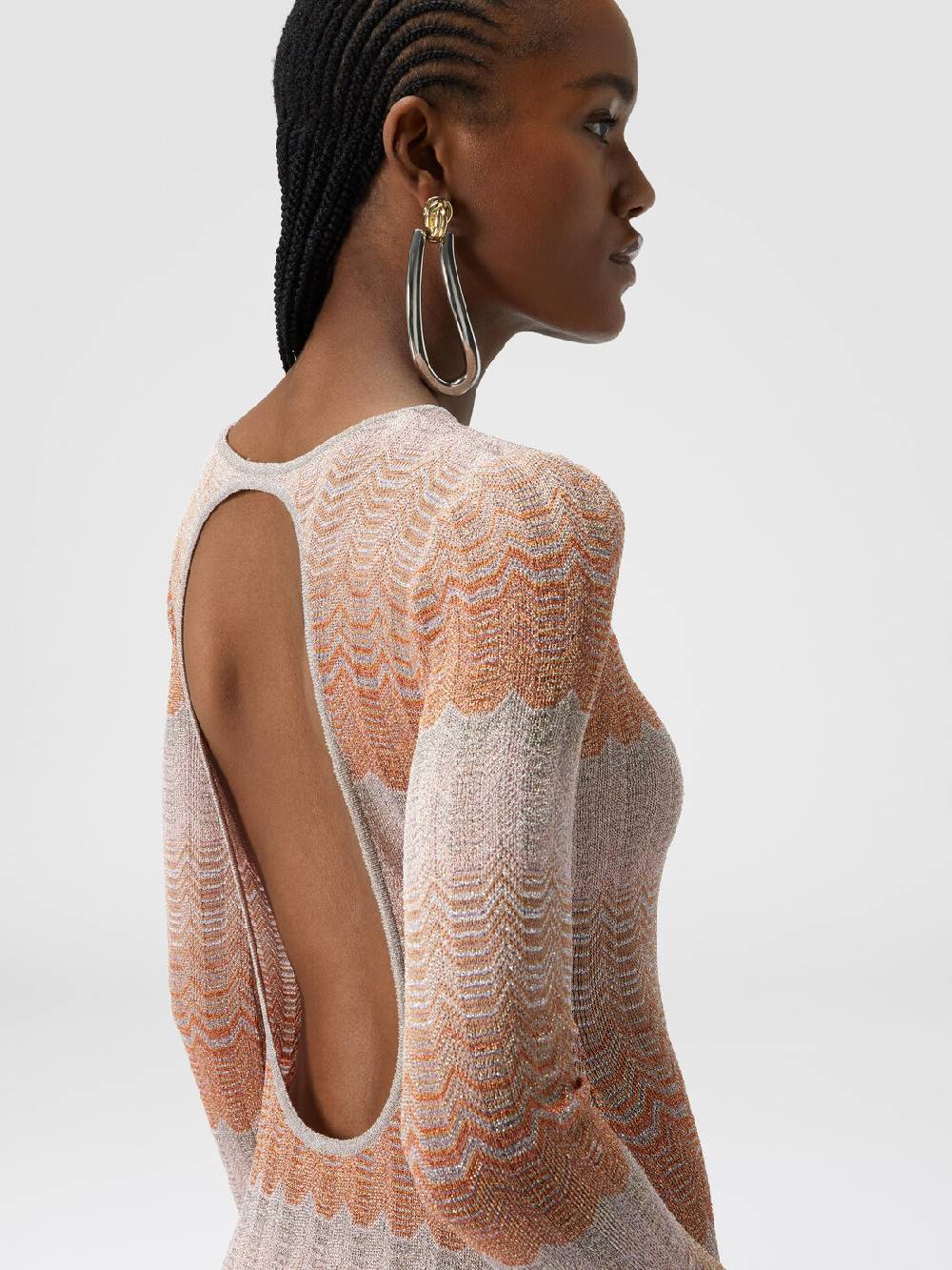 M Missoni Abito lungo con motivo greca lamé Saldi Di Fabbrica