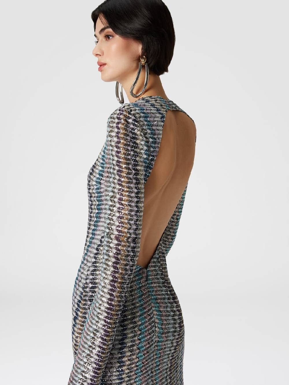 M Missoni Abito lungo con paillettes e dettaglio cut out Nuova