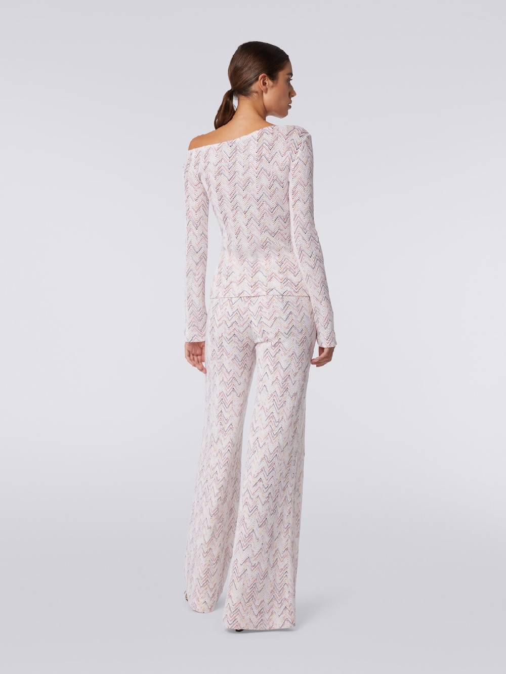 M Missoni Pullover in lana e viscosa chevron con scollatura asimmetrica Moda