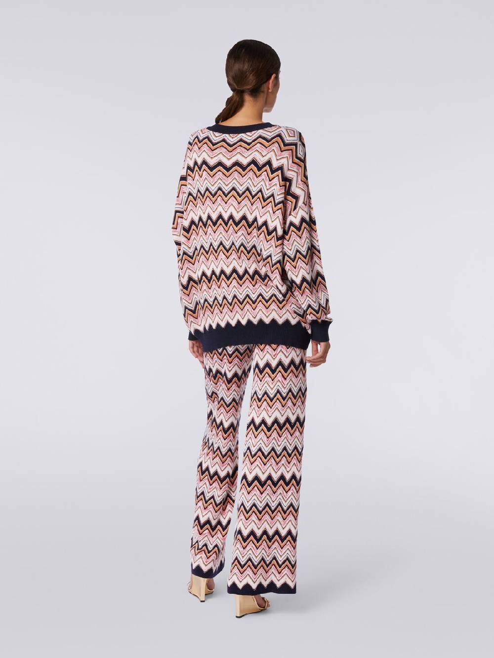 M Missoni Maglia oversize zig zag con profili a contrasto 2025