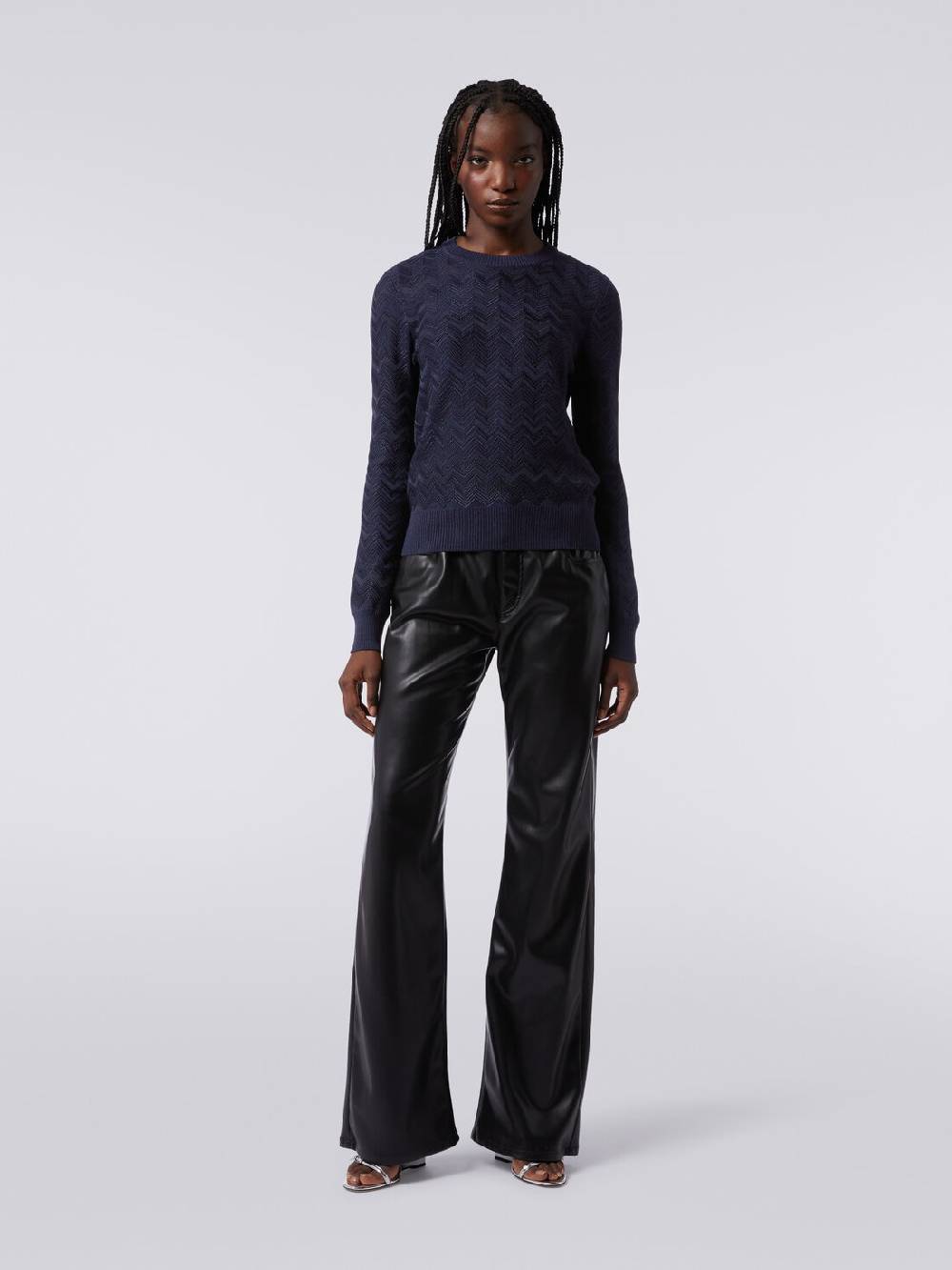 M Missoni Pullover girocollo in viscosa e lana chevron Italy