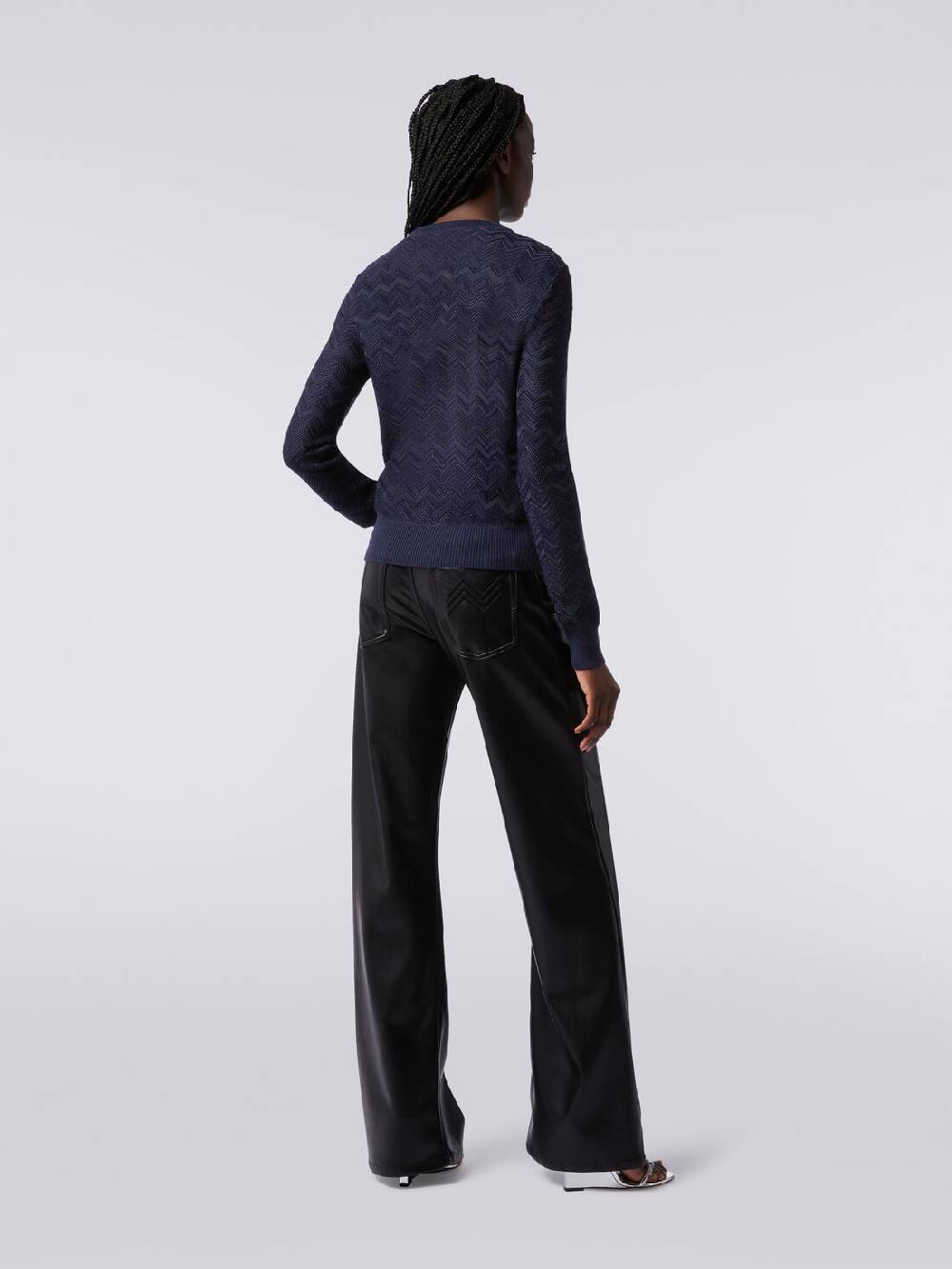 M Missoni Pullover girocollo in viscosa e lana chevron Italy