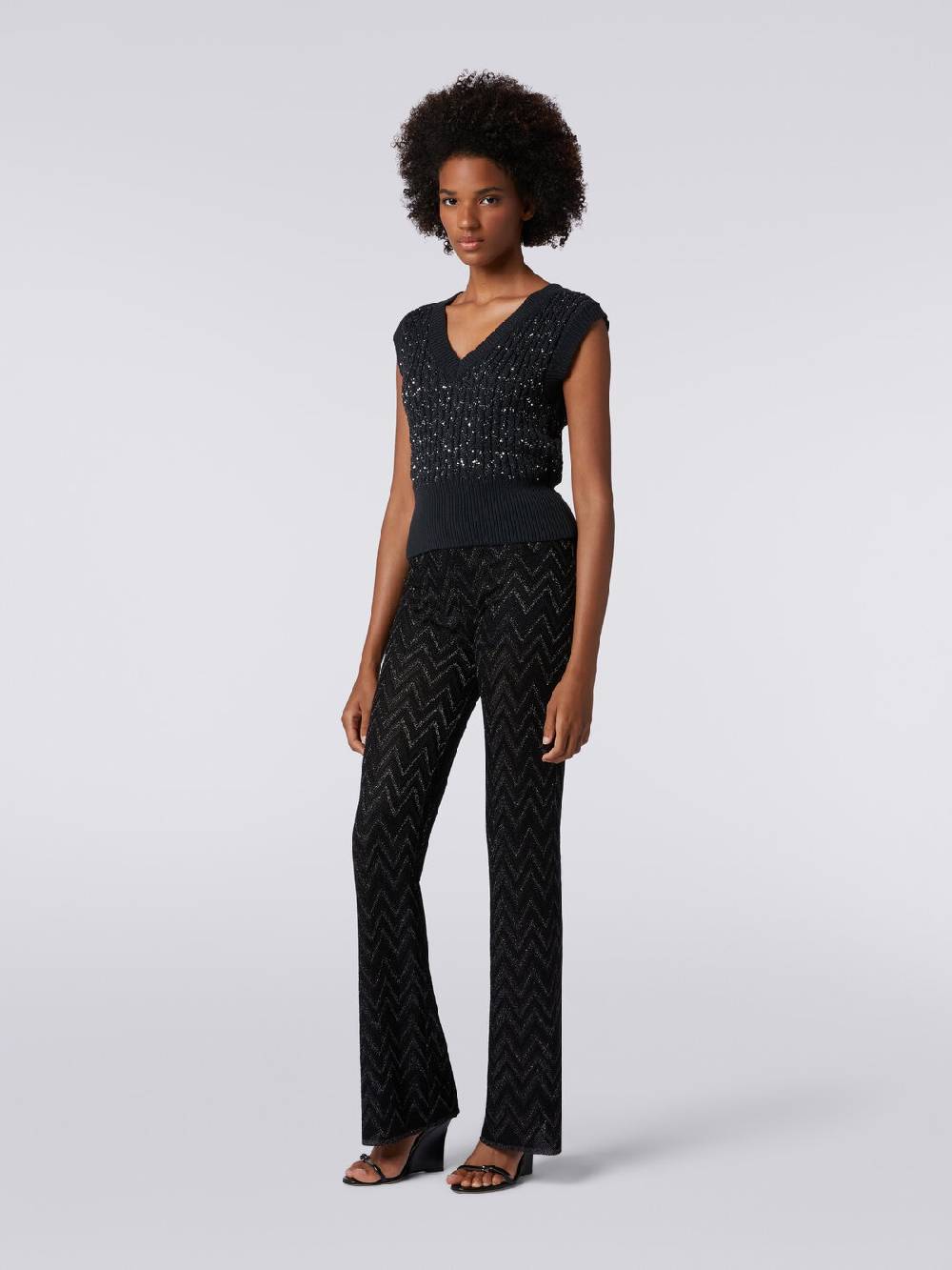 M Missoni Gilet in misto cotone con paillettes e lavorazione a treccia Italia